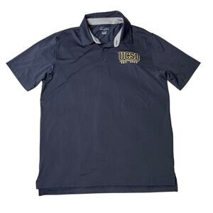Champion UCSD Polo Shirt Large Navy Blue UC San Diego Tritons Performance